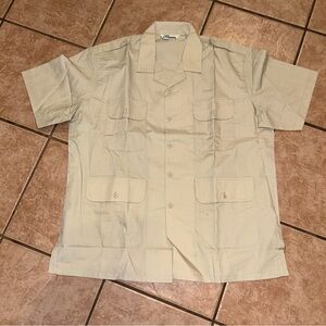 Vtg Haband Cubavera button down tan shirt.